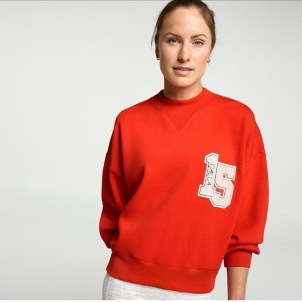 New CALIA scuba Red Crew Neck Long Sleeve Sweatshirt "15" Applique XXL 2X‎